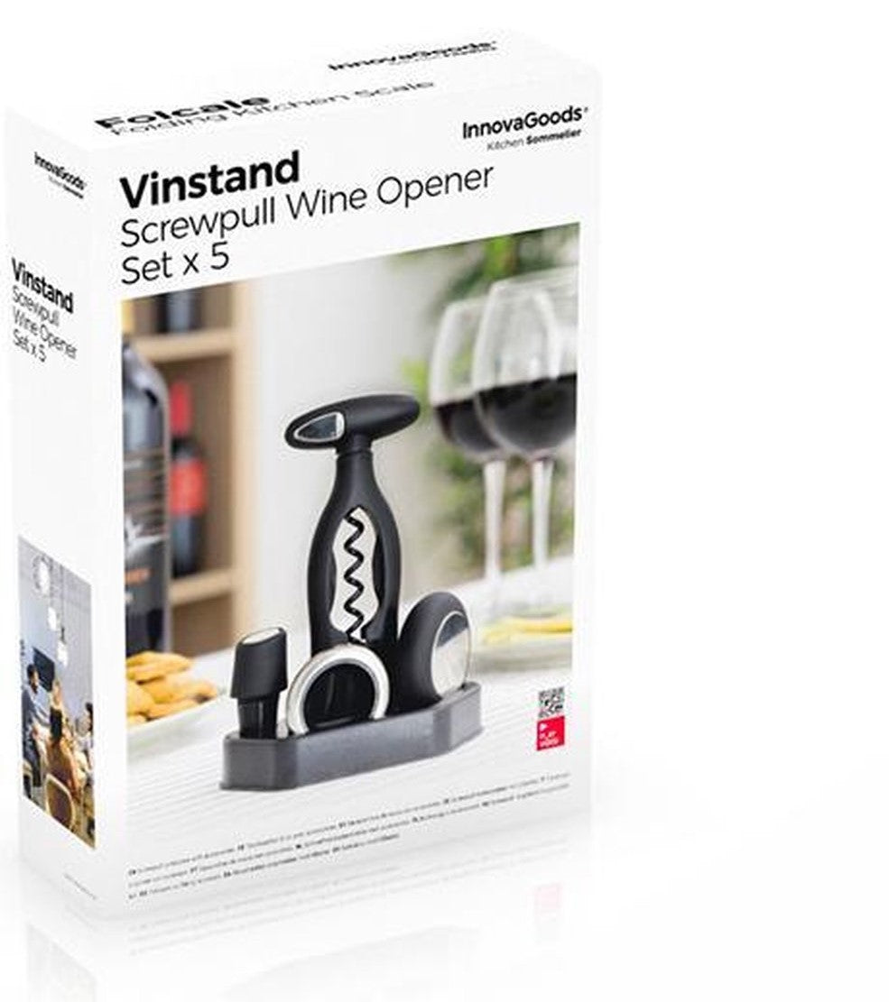 Wijnset met spiraalvormige kurkentrekker