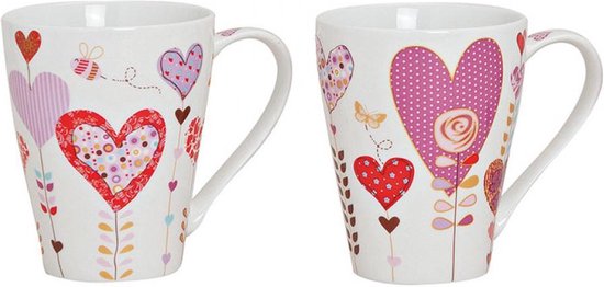 3 x Mok met Hartjes | Liefdevolle Koffiemok