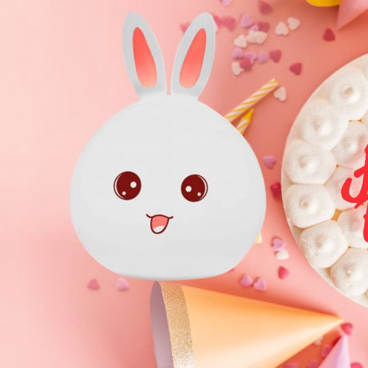 Kinderbedlampje led konijn rgb touch