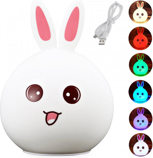 Kinderbedlampje led konijn rgb touch
