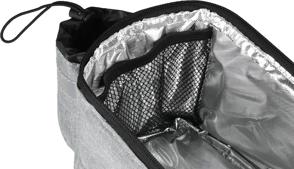 Lastpak Fiets Koeltas - 38 x 15.5 x 16 cm - 7 liter - Belastbaar tot 6 kilo - Grijs