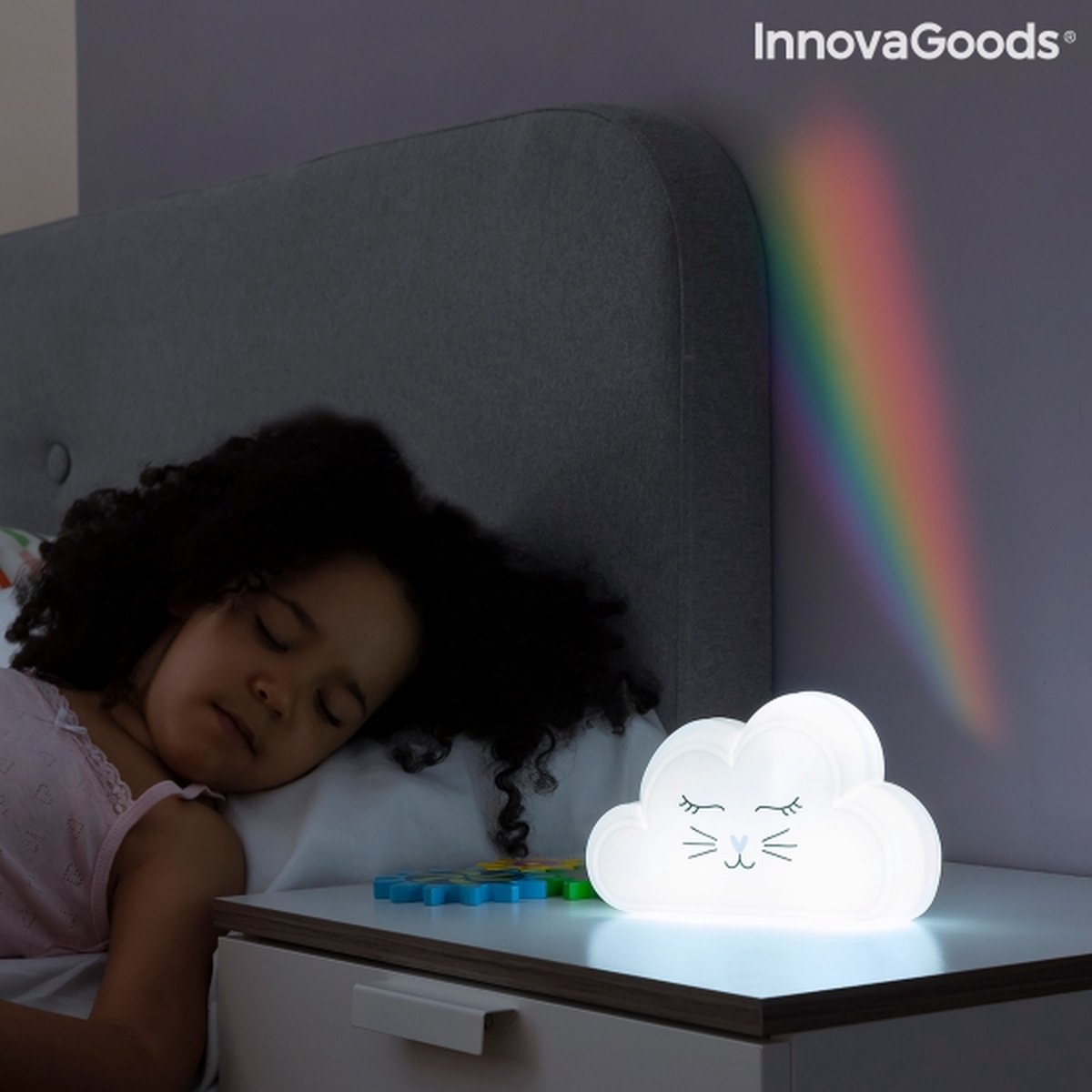 Nachtlamp - Lamp met Regenboogprojector en Stickiers Claibow