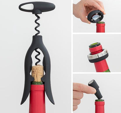 Wijnset met spiraalvormige kurkentrekker